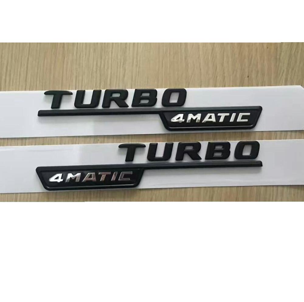 BAH2 For Mercedes Benz A35 A45 CLS53 CLA35 CLA45 GLA45 AMG 1 Pair TURBO 4MATIC Fender Emblems Badges Symbols Sticker