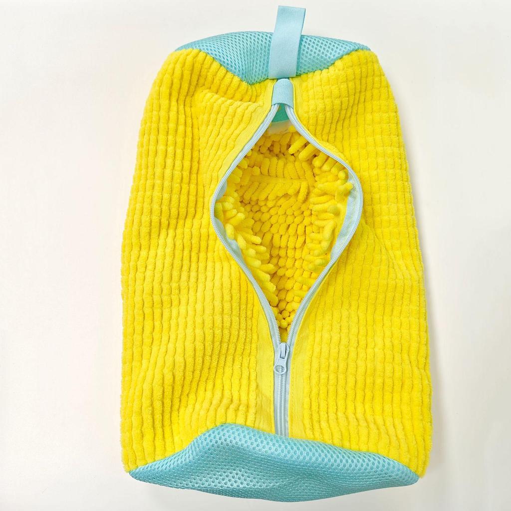 Durable Shoe Washing Machine Bag for All Shoe Types-Yellow with Blue Zipper,Ideal for Sneakers and Casual Shoes,Laundry Wash Bag