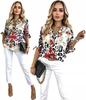 Women's Blouse Loose Elegant Patterned Shirt Buttoned Neckline