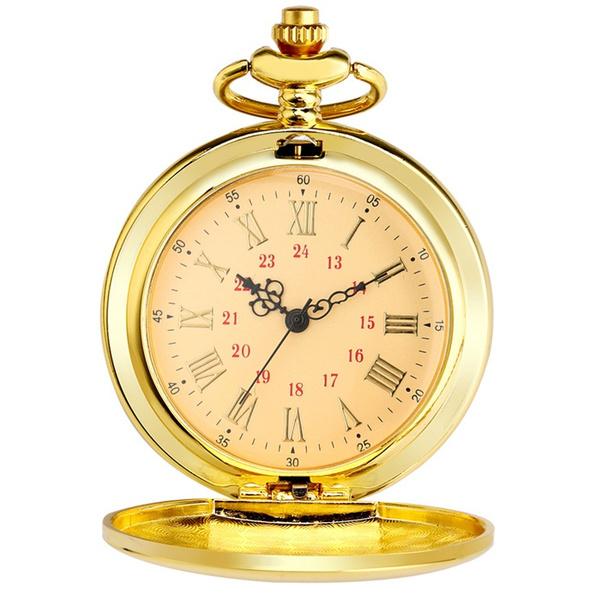 Steampunk Full Hunter Golden/Silver/Black Quartz Analog Alloy To My Daughter Pocket Watches/To My SON Pocket Watches Pendant Chain Roman Number Clock