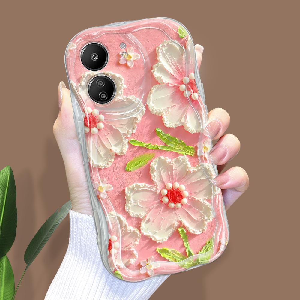 

Милый мультяшный узор, кремовая текстура, мягкий силиконовый чехол с волнистыми краями, чехол для телефона Xiaomi Redmi Redmi Note 13 Pro+ 5G прозрачный