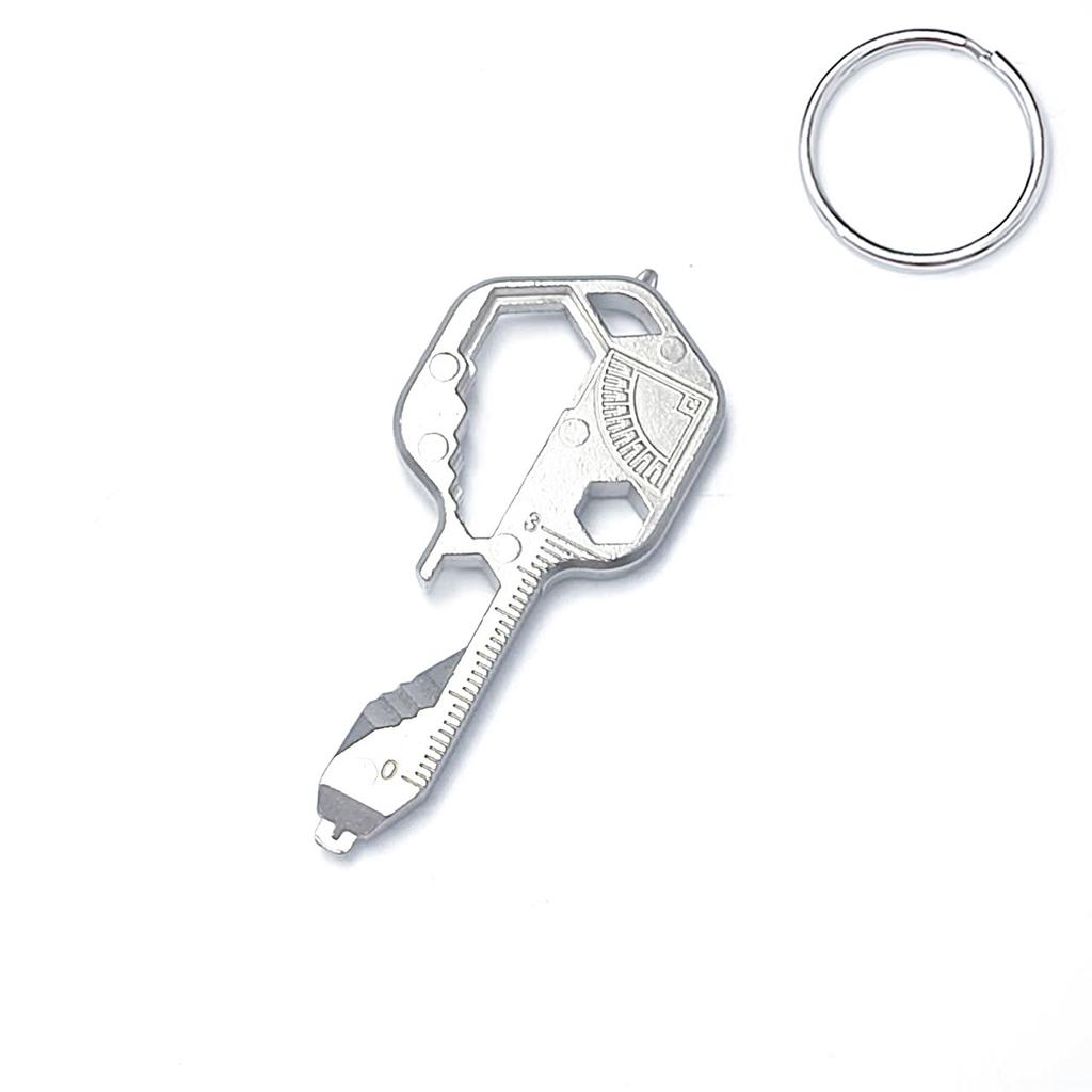 Multifunktionell nyckelring i zinklegering med skruvmejsel & flasköppnare, Bärbar kreativ karbinhake för EDC Utomhus Hemmabruk