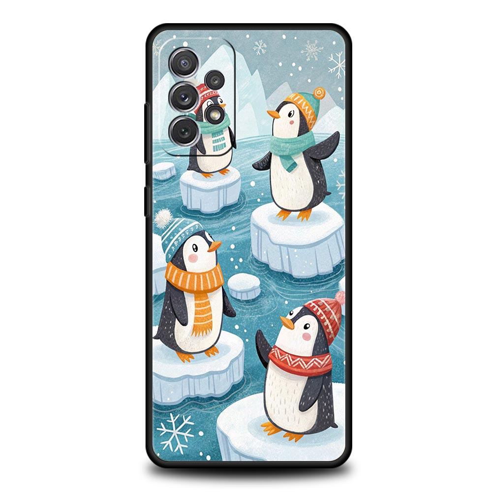 Penguin Kawaii Cute Phone Case for Samsung A17 A13 A15 A25 A35 A51 A55 A71 A21S A11 A31 A41 A23 A53 A73 5G A03S A05s Cover