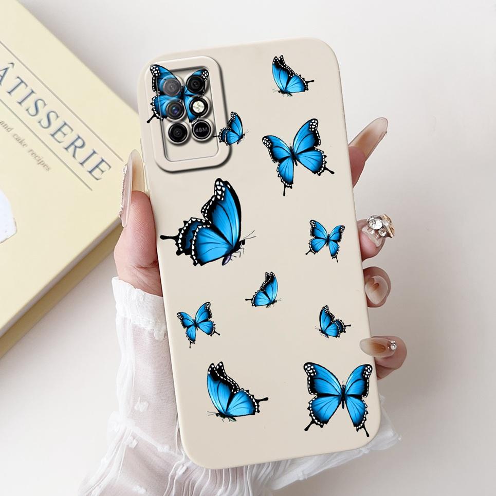 For Infinix Note 8i Note8 Back Cover On Infinix X6383 A692 Coque Funda Flower Butterfly Women Fashion Phone Case Liquid Silicone