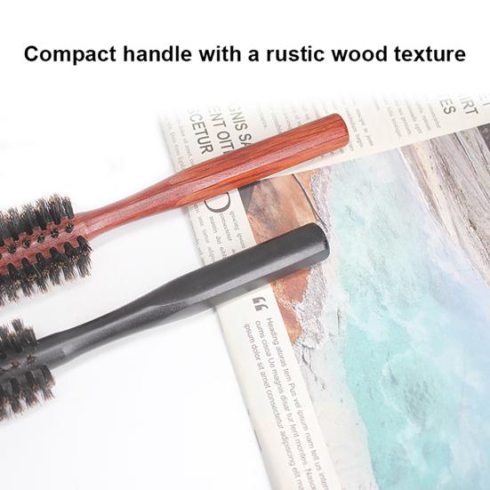 Boar Bristle Round Hair Brush Curling Volumizing Detangling Portable Hair Straightening Brush Men Women Hair Comb