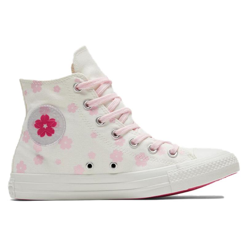 Converse Chuck Taylor All Star Round Toe Lace-up Non-Slip Abrasion Resistant High Top Canvas Women's White