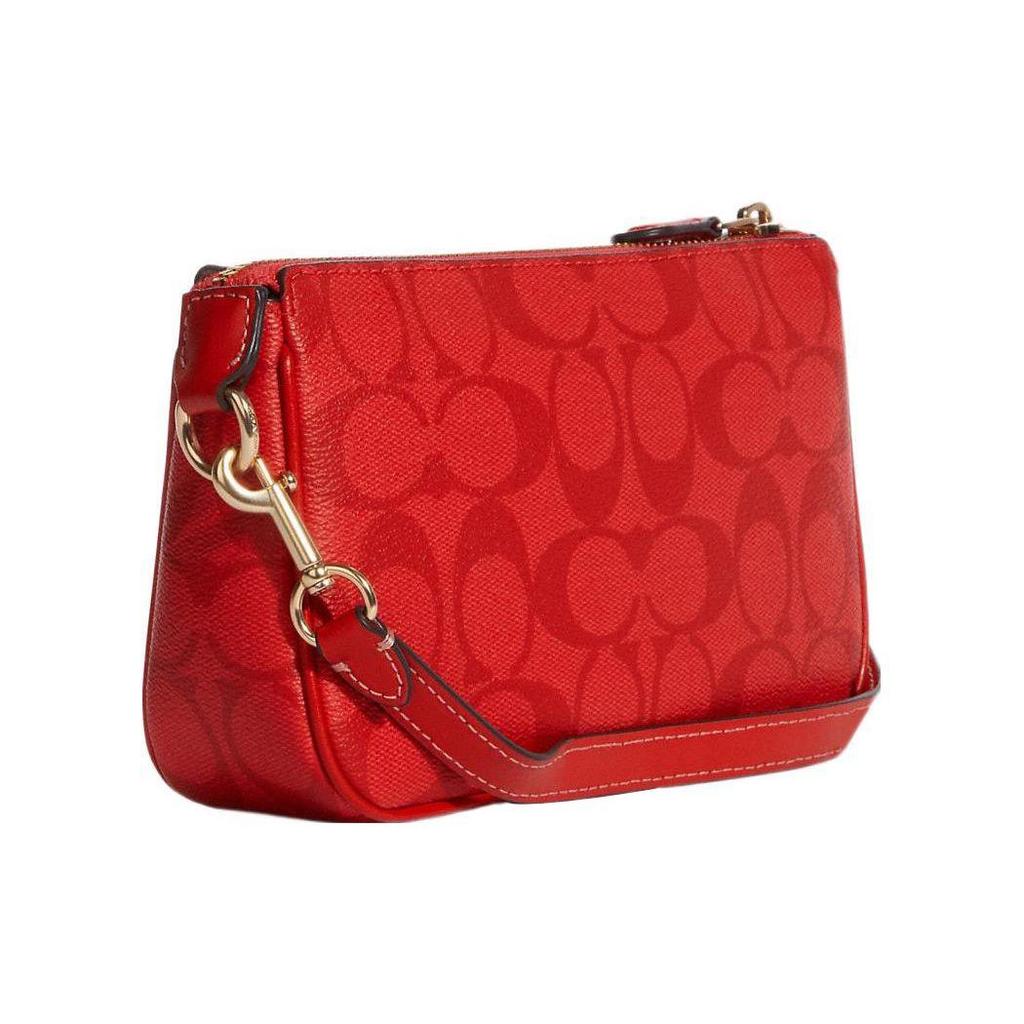 Coach Nolita Monogram Canvas And Leather Mahjong Bag Women Handbag Red C3308-IMQRG