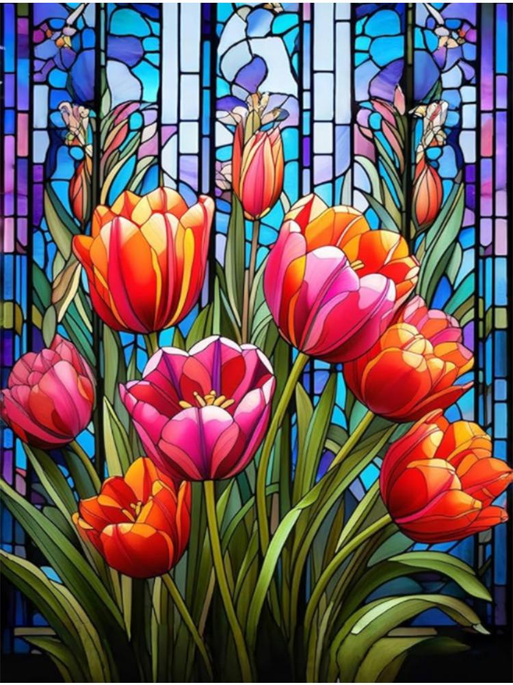 New Colorful Flower 5DDIY Diamond Painting Mosaic Flower Cross Art Picture Diamond Embroidery  Creative Hobbies Home Decoration