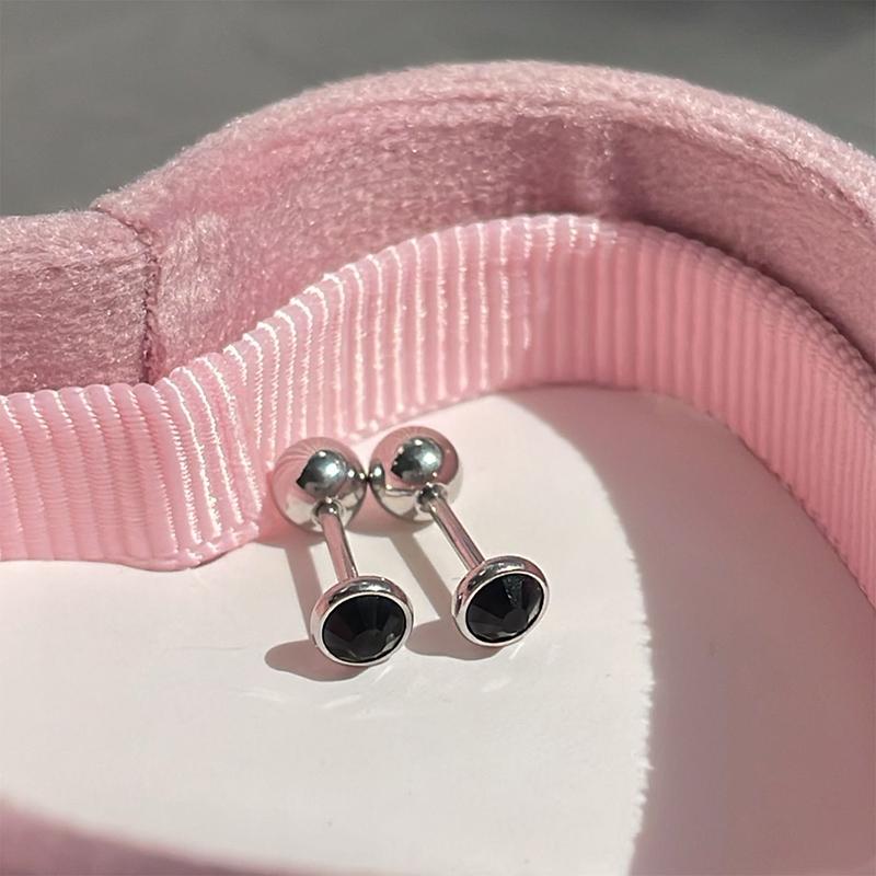 4mm Náušnice s puzetou šroubovací zadní strana nerezová ocel zirkonové náušnice pro muže ženy piercing chrupavky ucha šperk do těla