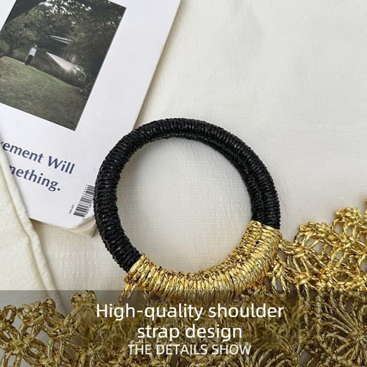 Handgeflochtene Hohl-Handtasche Damen Strand-Netzbeutel