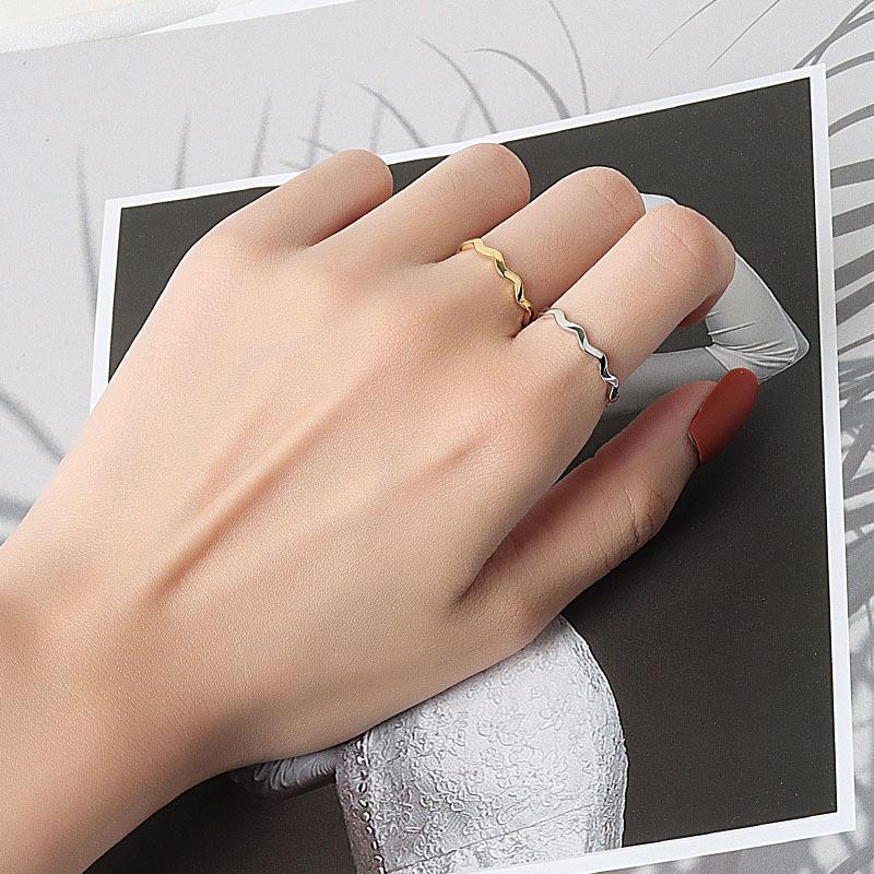 Fashion Personalized Index Finger Ring Niche Design Geometric Twist Open Ring Temperament Retro Couple Ring for Girlfriend Simple Geometric Ring