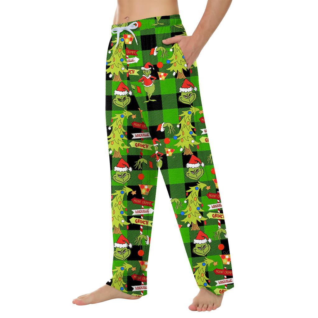 Pánské domácí měkké pyžamové kalhoty se stahovací šňůrkou s kapsami Sportovní kalhoty pro volný čas