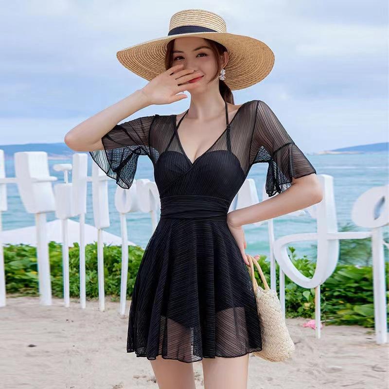 

Модный новый слитный купальник Нескользящий купальник Прикрывающий живот Скинни Грудь Слитное платье Сексуальный черный Эротический купальник M