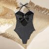 Europe and The United States 2026 New Fashion Personality Polka Dot Printing Neck Tether Design One-piece Women's Swimsuit