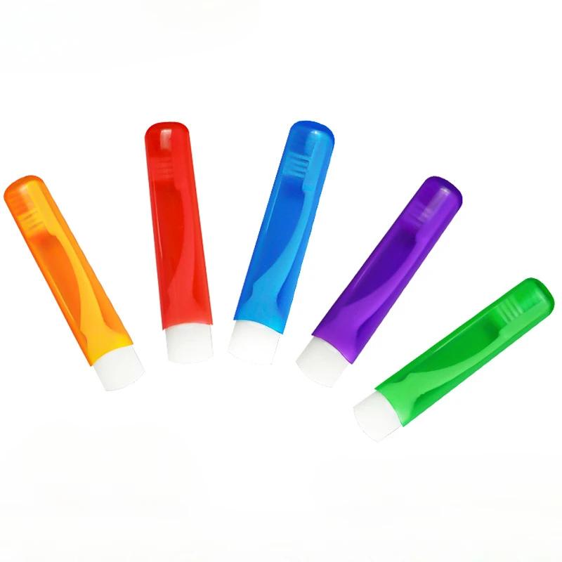 1pcs Reusable Portable Folding Toothbrush with Storage Box Mini Colorful Save Space Bathroom Travel Supplies Toothpaste Holders