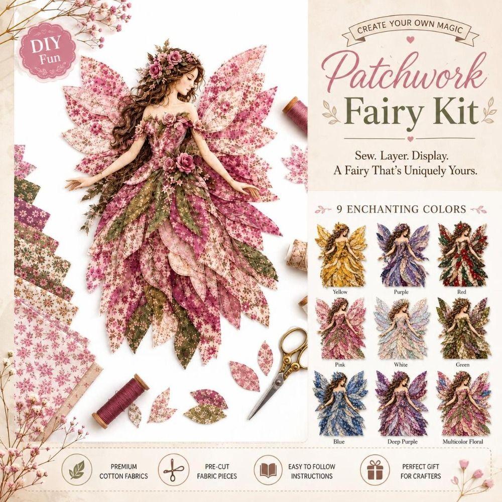 Step By Step Guide Patchwork Fairy Kit Handmade DIY Sewing Kit Cute Fabric Craft Set  Home Decor