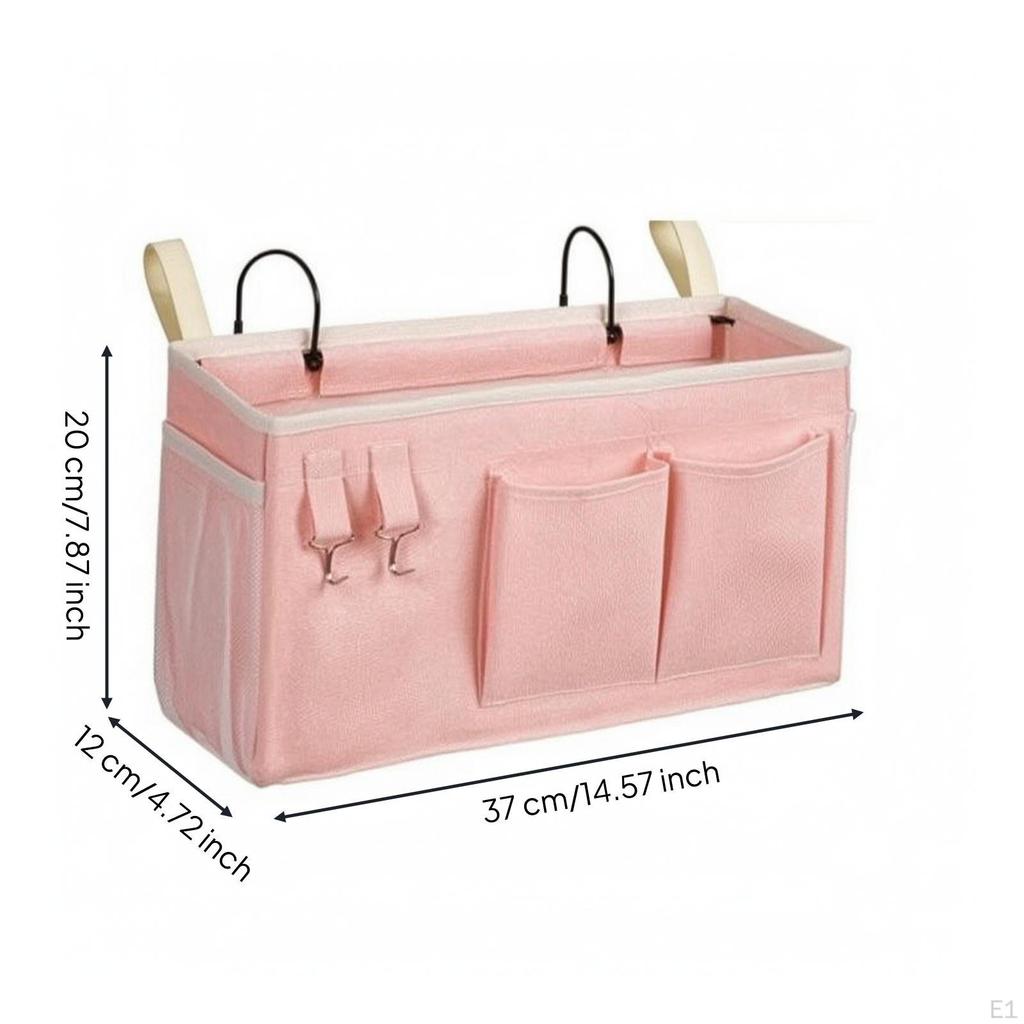 Bedside Organizer with Hooks Easy To Install SpaceSaving Crib for