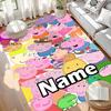 Custom Name Personalized Pink Pig Print Carpet, Versatile Home Decor Rug, for Playroom, Apartment, Balcony, Entryway, Hallway Gift