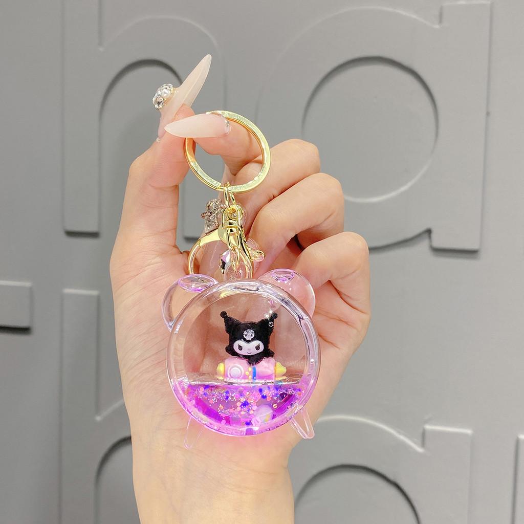 Floating Adorable Sand Bottle Panda Keychain Cartoon Pvc Creative Gift For Kids Friends And