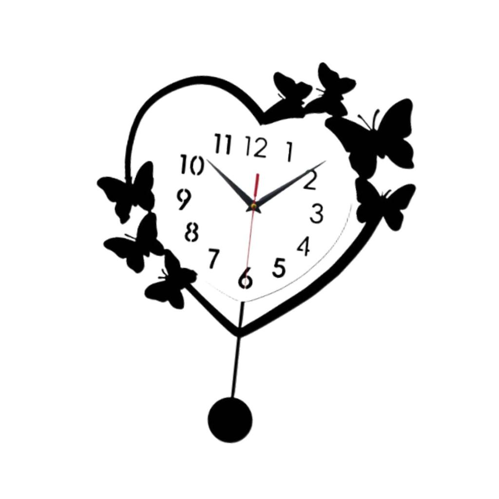 Luxury Living Room Wall Clock Acrylic Love Heart Design Silent Decorative Clock for Modern Home Office Bedroom