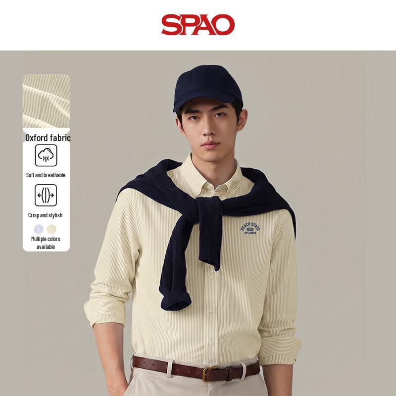 SPAO Men s Oxford Stripe Long Sleeve Shirt XL