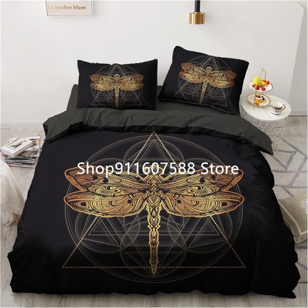 Black Gold Bedding Set Luxury Duvet Cover Sets 3d Moon Dream Catcher Comforter Cover Set Cute Bed Set For Adult