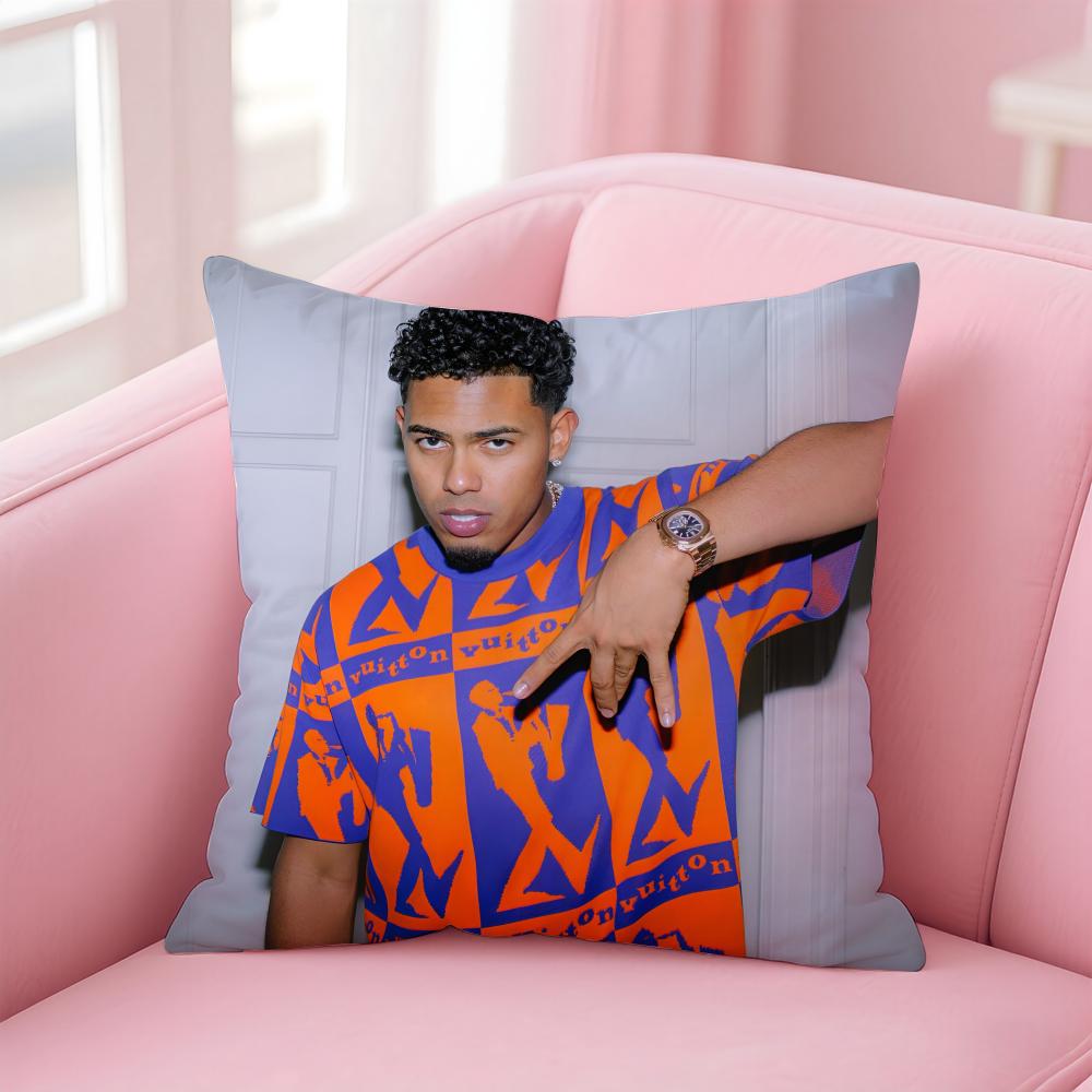 Hot Cool Handsome Singer MMyke Towers Cushion Cover Pillowcase Short Plush Invisible zipper Room Sofa Cushion Cover