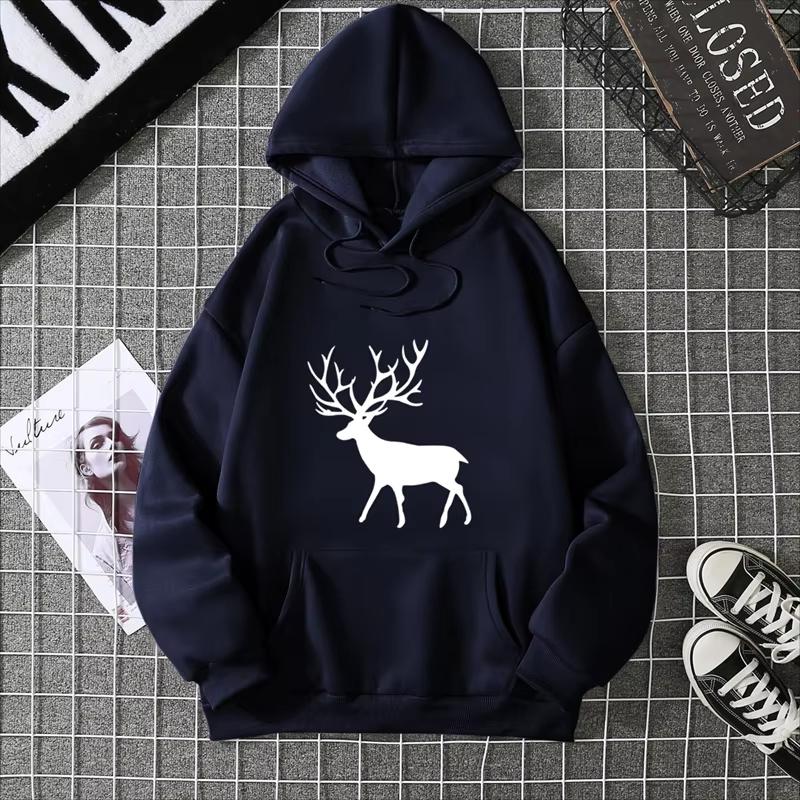 Warm Fleece Sweatshirt Nine-Color Deer Series Unisex Printed Sweatshirt Fleece Autumn And Winter Inner And Outer Wear CYXX346