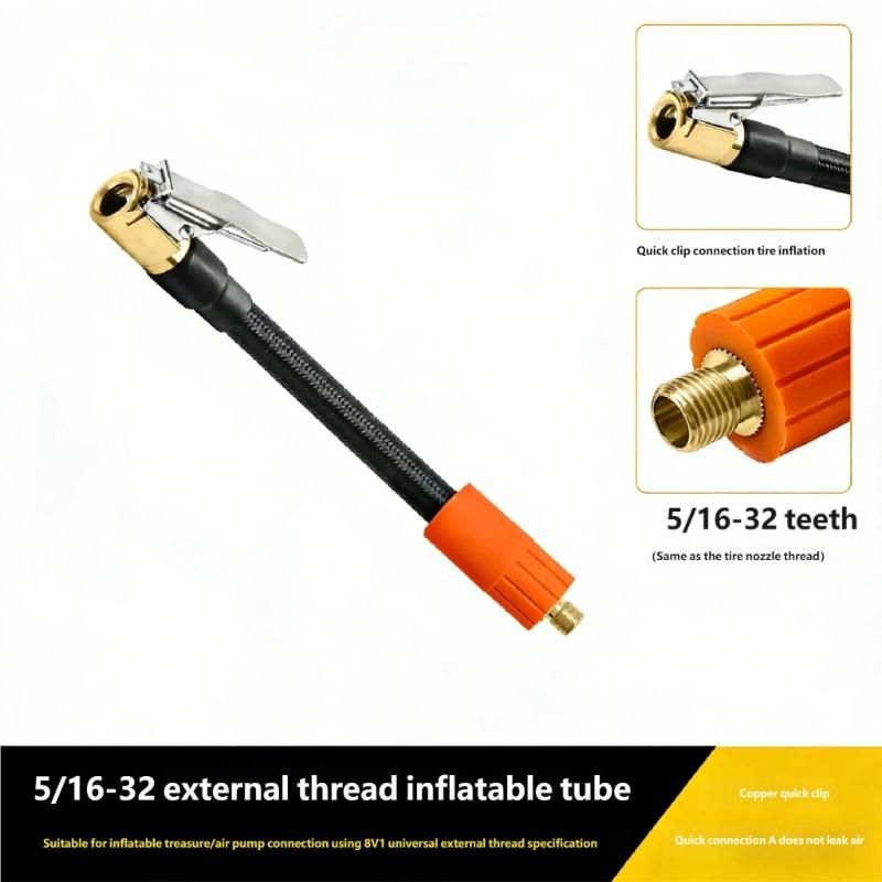 Strong Copper Air Chuck Strong Braided Rubber Air Hose Simple Installs for Tire Pump Inflator & Sports Equipment