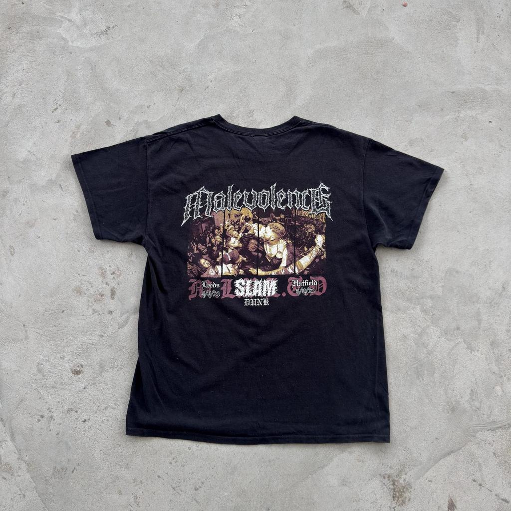 Vintage Malevolence M.L.N.L.D Metalcore Band Tour T-Shirt Black Graphic Tee Size L