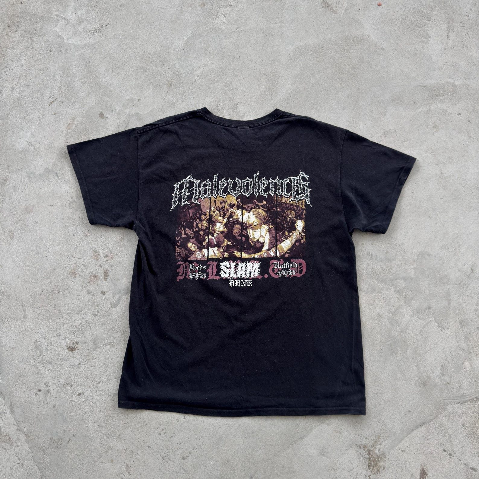 Vintage Malevolence M.L.N.L.D Metalcore Band Tour T-Shirt Black Graphic Tee Size L M