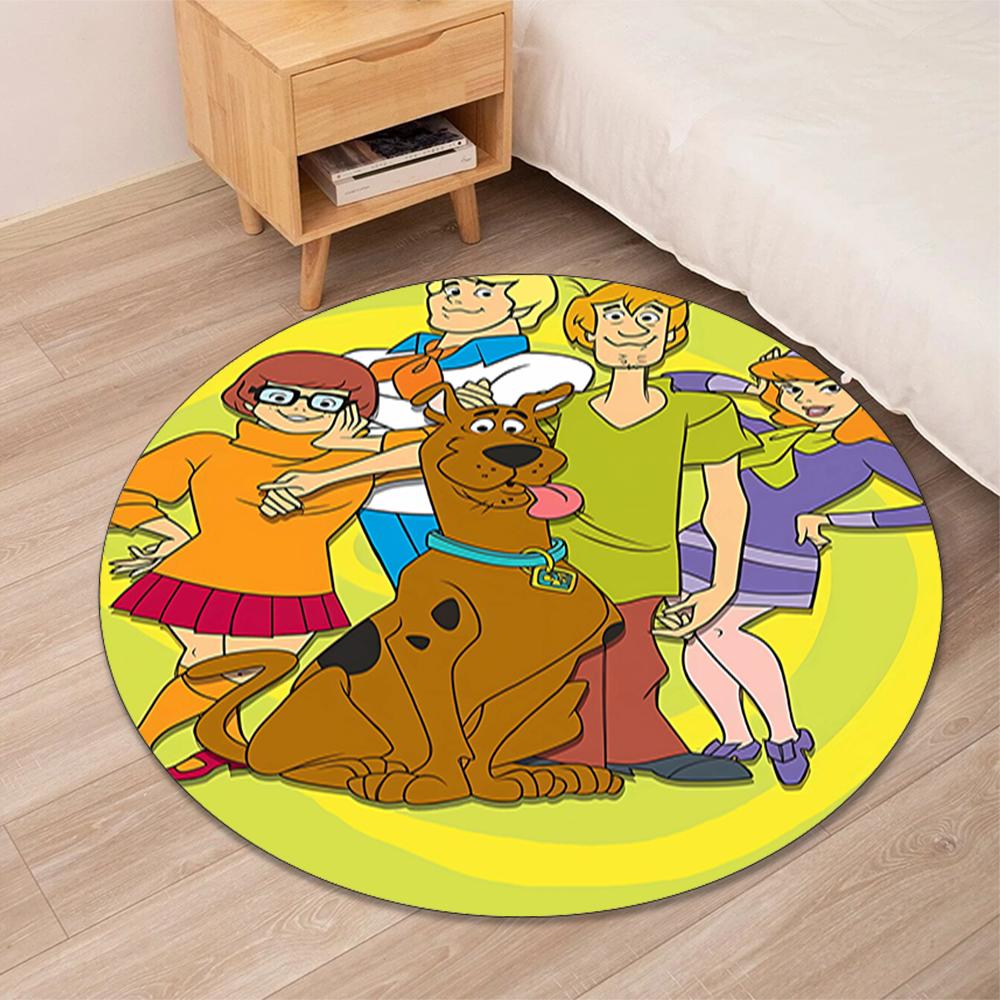 Scooby Doo Printed Round Rug Carpet Chair Rug Area Rug Entryway Doormats,for Office Chair Living Room Bedroom Kitchen Room.