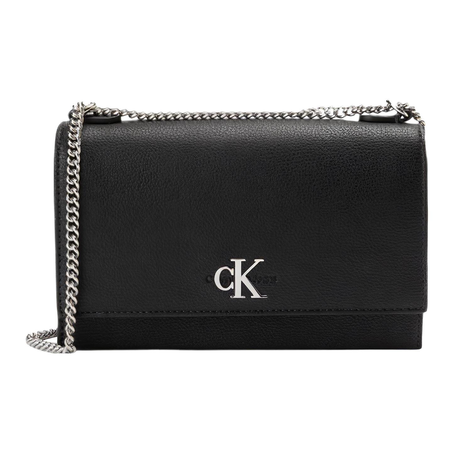 

Calvin Klein Letter Logo Flap Chain Commuter PU Shoulder Crossbody Bag Women Bags Black DH2806-001 Black-001