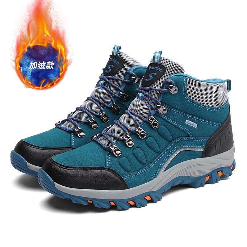 Men's Shoes Winter Anti Slip Snow Boots Outdoor Plush Hiking Shoes High Quality Waterproof Boots Casual Shoes For Men Size 35-46