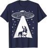 Basset Hound UFO Alien Abduction Graphic Tee Funny Dog Lover Gift T-Shirt