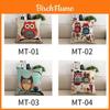 Premium Linen And Cotton Owl Print Square Pillowcases For Sofa And Car Back Cushion