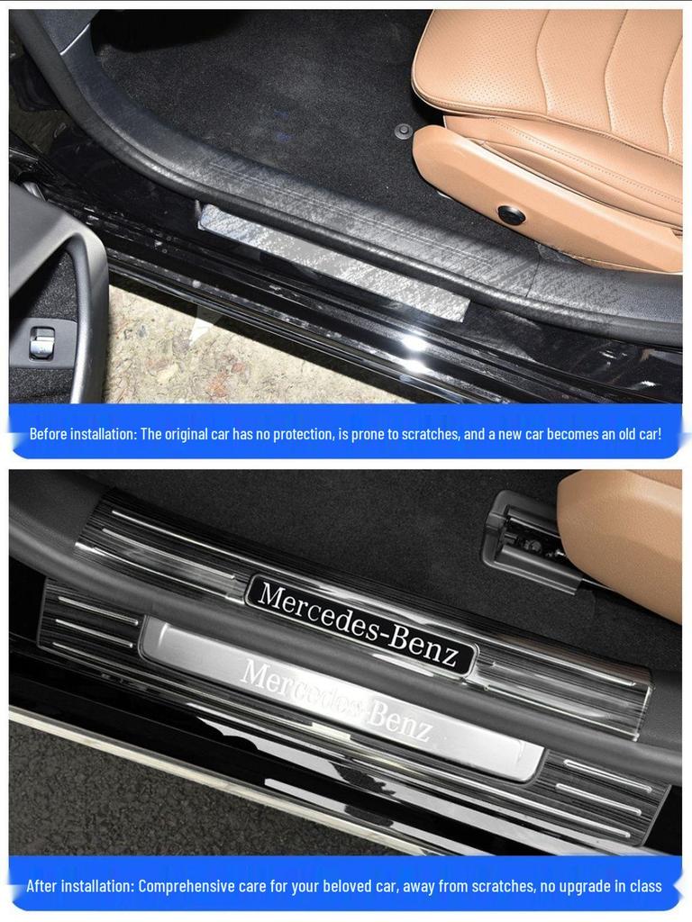 Mercedes-Benz E-Class E300L/E260L 2024-25 Door Sill Scuff Plates & Trunk Protector Welcome Pedal Decoration
