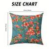 Coral Bloom square Jacquard Pillow Cover for Sofa Office Waist Cushion Cover Home Decorative Pillowcase
