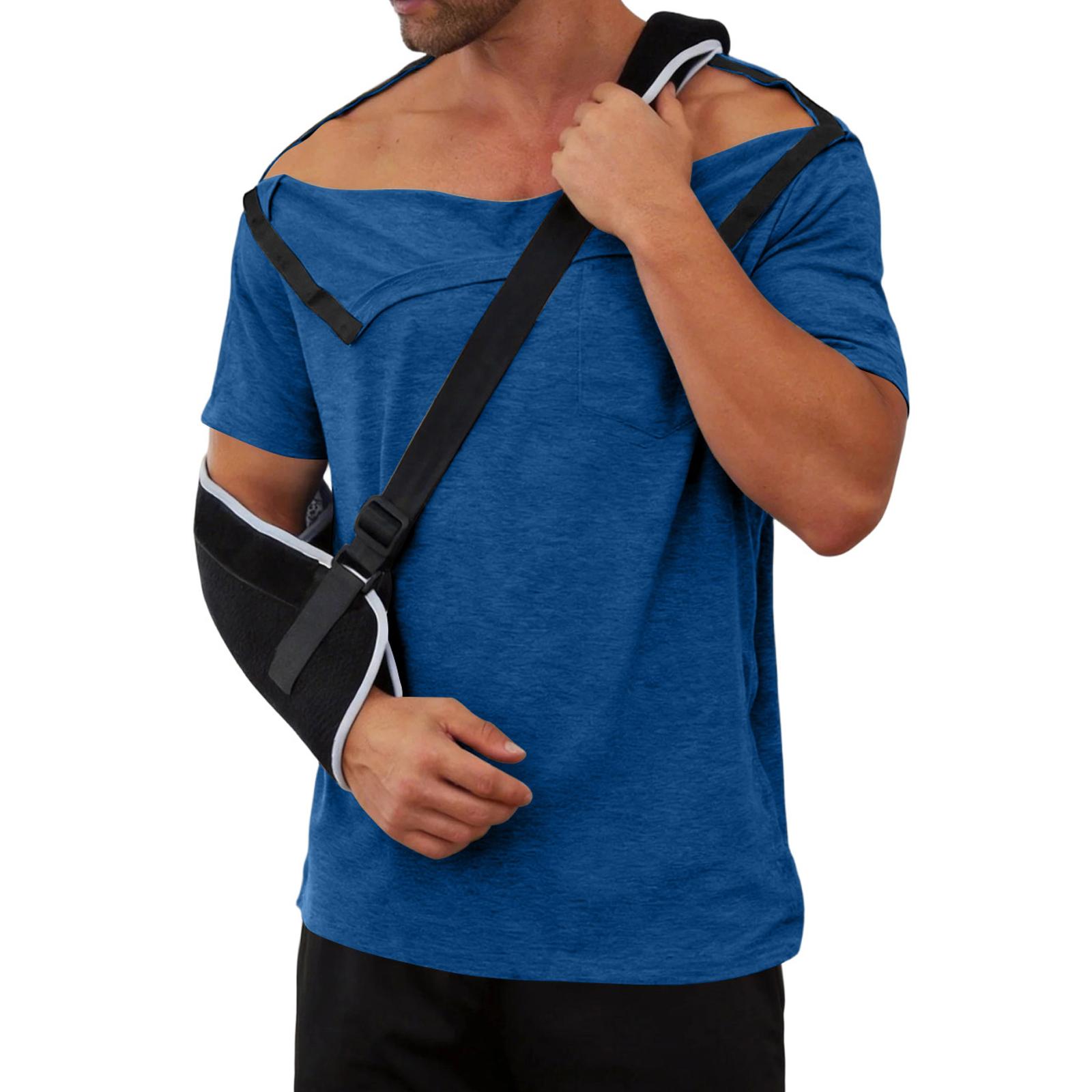 

Men s Color Post-operative Recovery Gown, Tear-away Short Sleeves, Full-open Front, Side Button Design. L синий