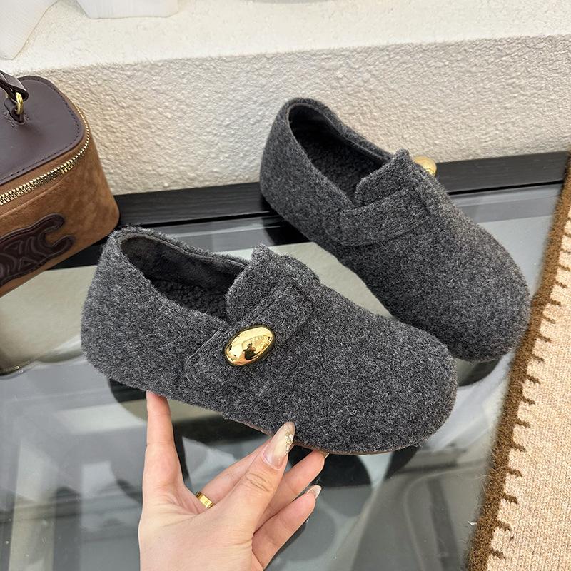 

Поздний вечерний ветер нежные замшевые туфли Мэри Джейн 2025 осень и зима новые французские ретро с юбкой однотонные хлопковые туфли женские 40 серый
