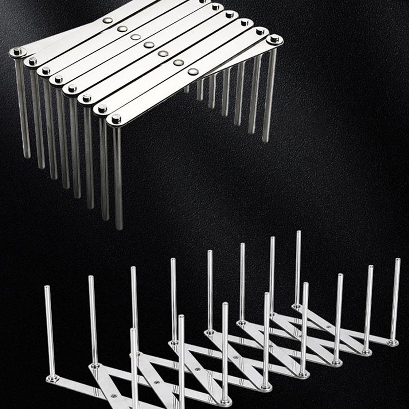 1Pcs Pot Lid Rack Pan Lid Organizer Retractable Foldable Stainless Steel Plate Dish Holder Shelf Tableware Storage Kitchen