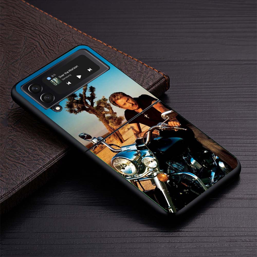 

Johnny Hallyday Music Phone Case for Samsung Galaxy Z Flip7 Flip6 5G Flip4 Flip5 Flip3 Cover Z Flip 7 6 5 4 3 PC Shell Coque Gal Samsung Z Flip 6