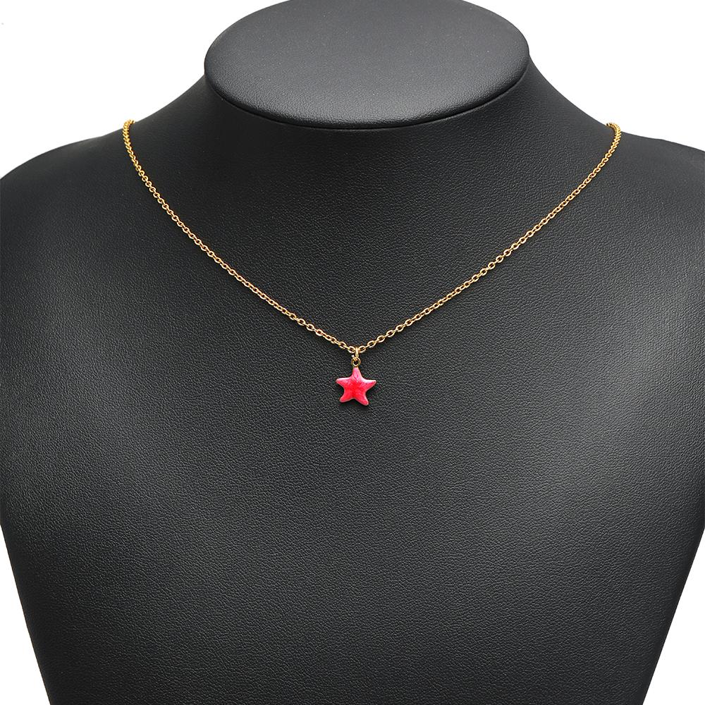 20pcs Stainless Steel Enamel Star Women Girls Cute Bracelet Decoration Summer Necklace Charms DIY Jewelry Accessories Making