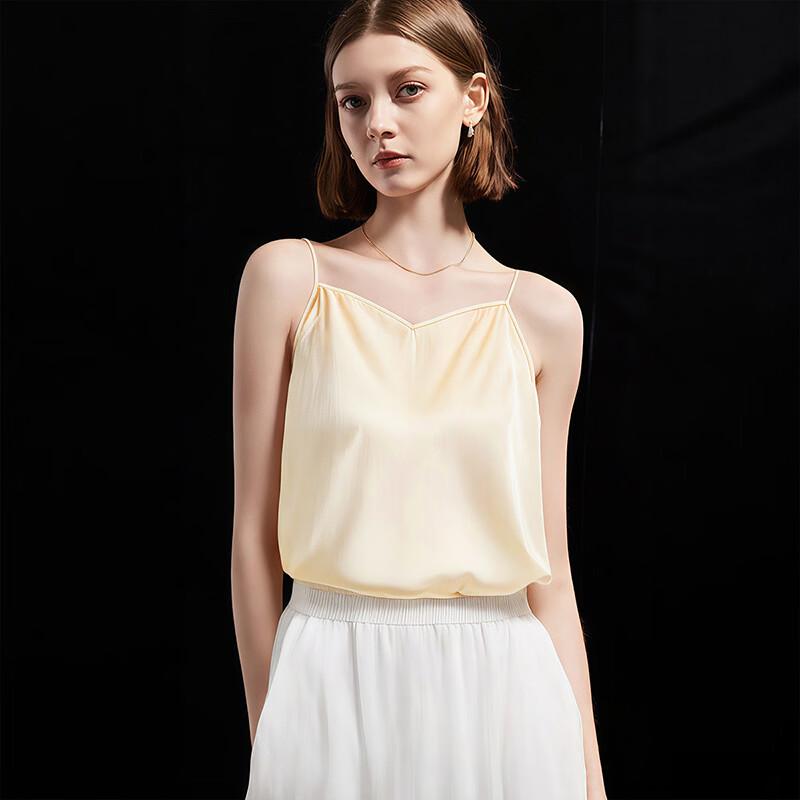 Women s Mulberry Silk Blend Satin V-Neck Camisole L