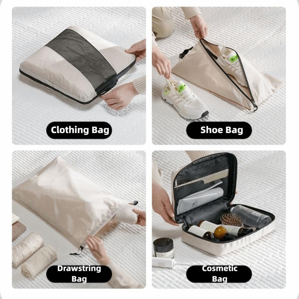 6-Piece Set Compression Feature Travel Organizer Cubes Space-Saving Organizer  Suitcase Packing