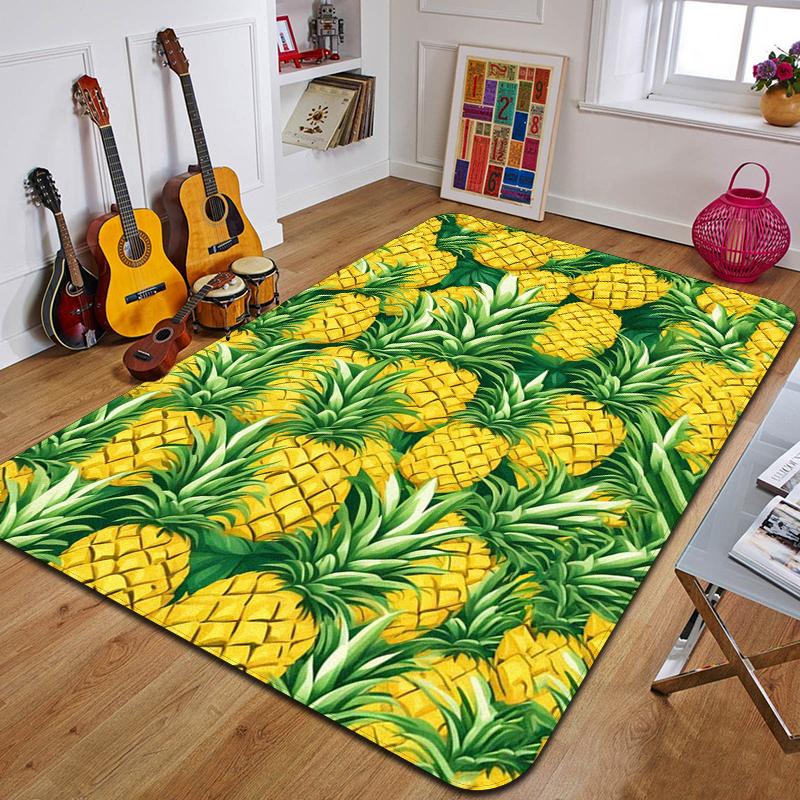P-Pineapple Printed Carpet Fashion Yoga Mat Non-Slip Carpet Bedroom Decoration Outdoor Carpet Bedroom Birthday Gift
