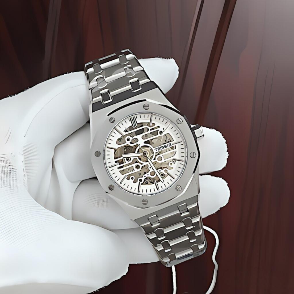 Temeisi Mechanical Watch, Men S Steel Belt Hollow Luminous Automatic Mechanical Watch Men S Watch