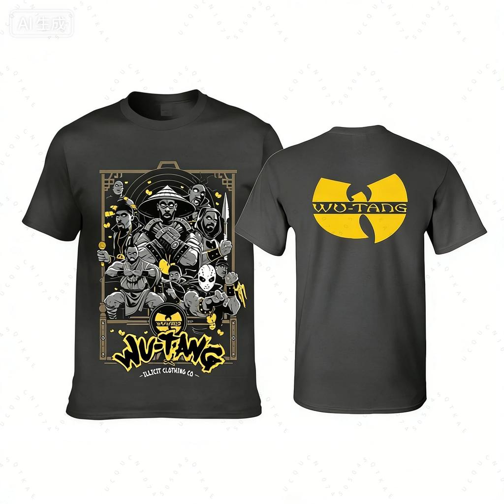 Poster Album Wu-Tang Clan Merchandising Stampato T-Shirt Uomo Donna Oversize Y2k Classico Street Hip Hop Musica Moda Abbigliamento Maschile Femminile