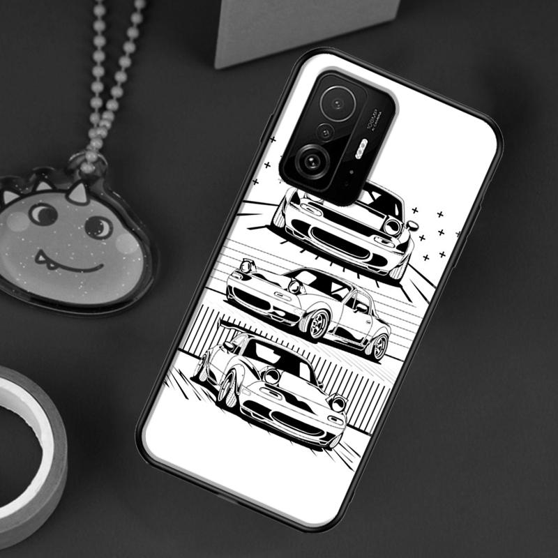 JDM Car RX7 MX5 Case For POCO F5 X5 X3 Pro X4 F4 GT F3 M5s C40 Cover For Xiaomi 13 12 Lite 11T 12T Pro 12X