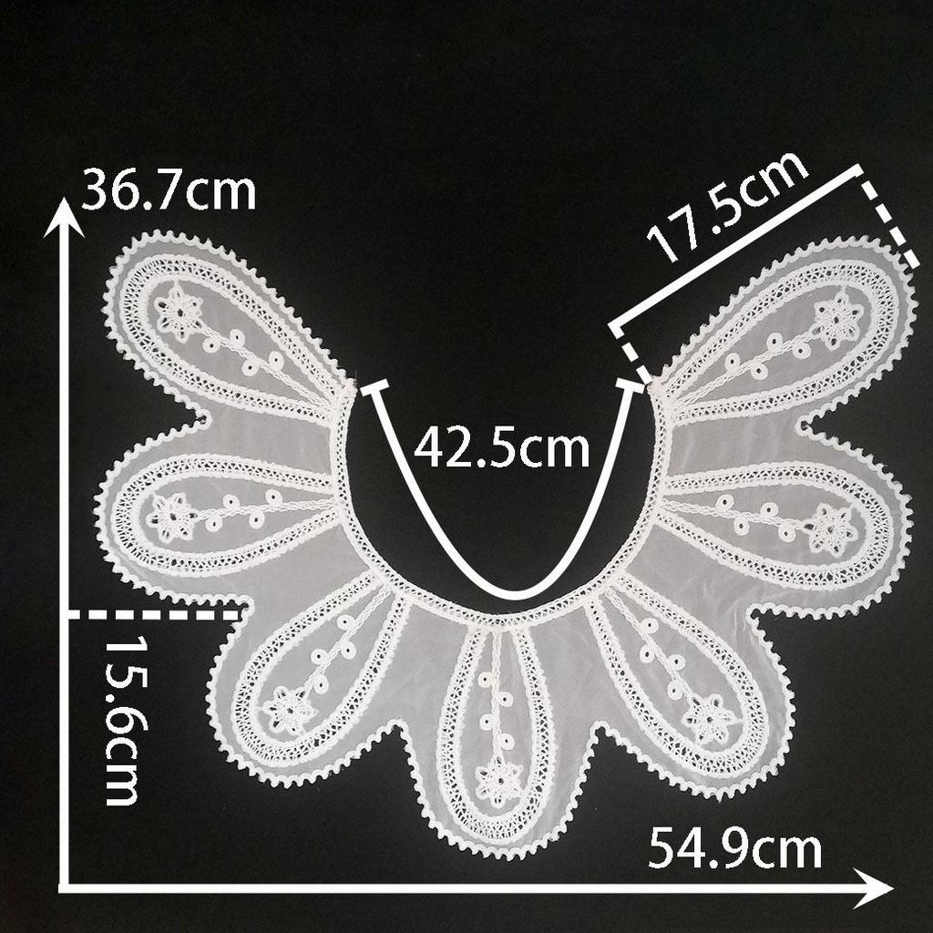 Black & White Polyester Embroidered Lace Collar for DIY Cheongsam Dress Crafting